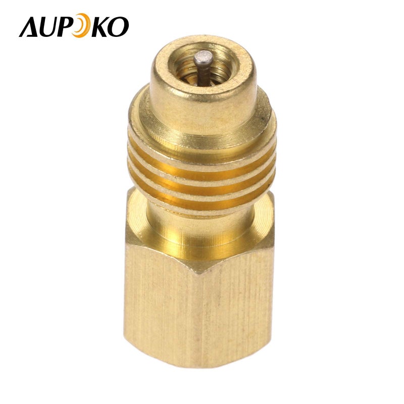Aupoko 2 PC R1234YF Vacuum Hose Pump Adapter 1/2 LH x 1/4 SAE SAE Female FL Brass Valve Core, Fit for Refrigeration Conversion - Image 5